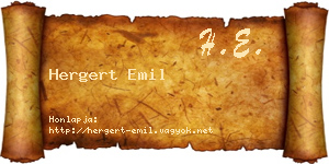 Hergert Emil névjegykártya